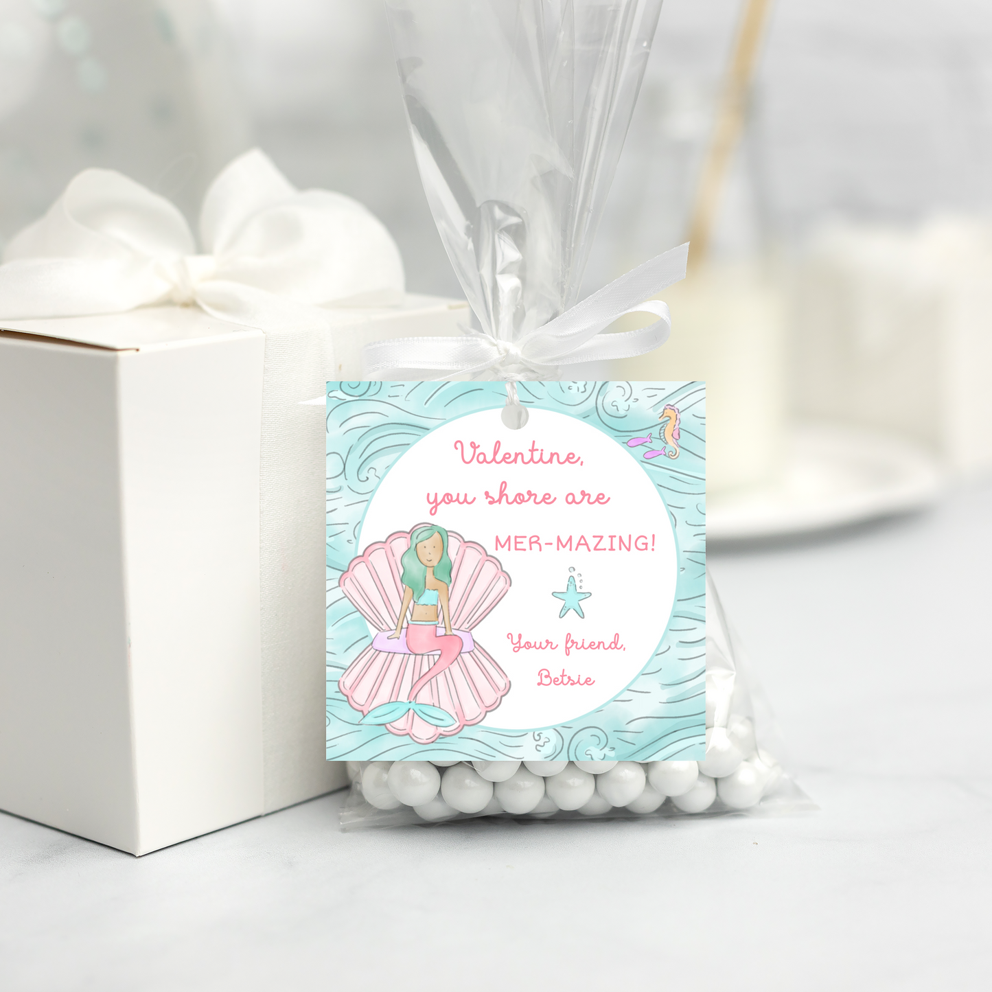 Mermaid Valentine Gift Tag