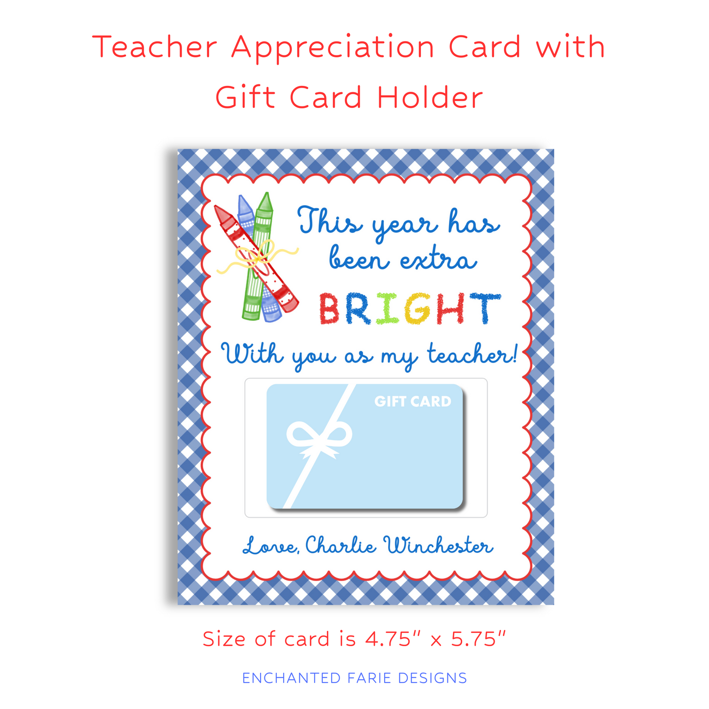 Crayon Teacher Appreciation Gift Card Holder