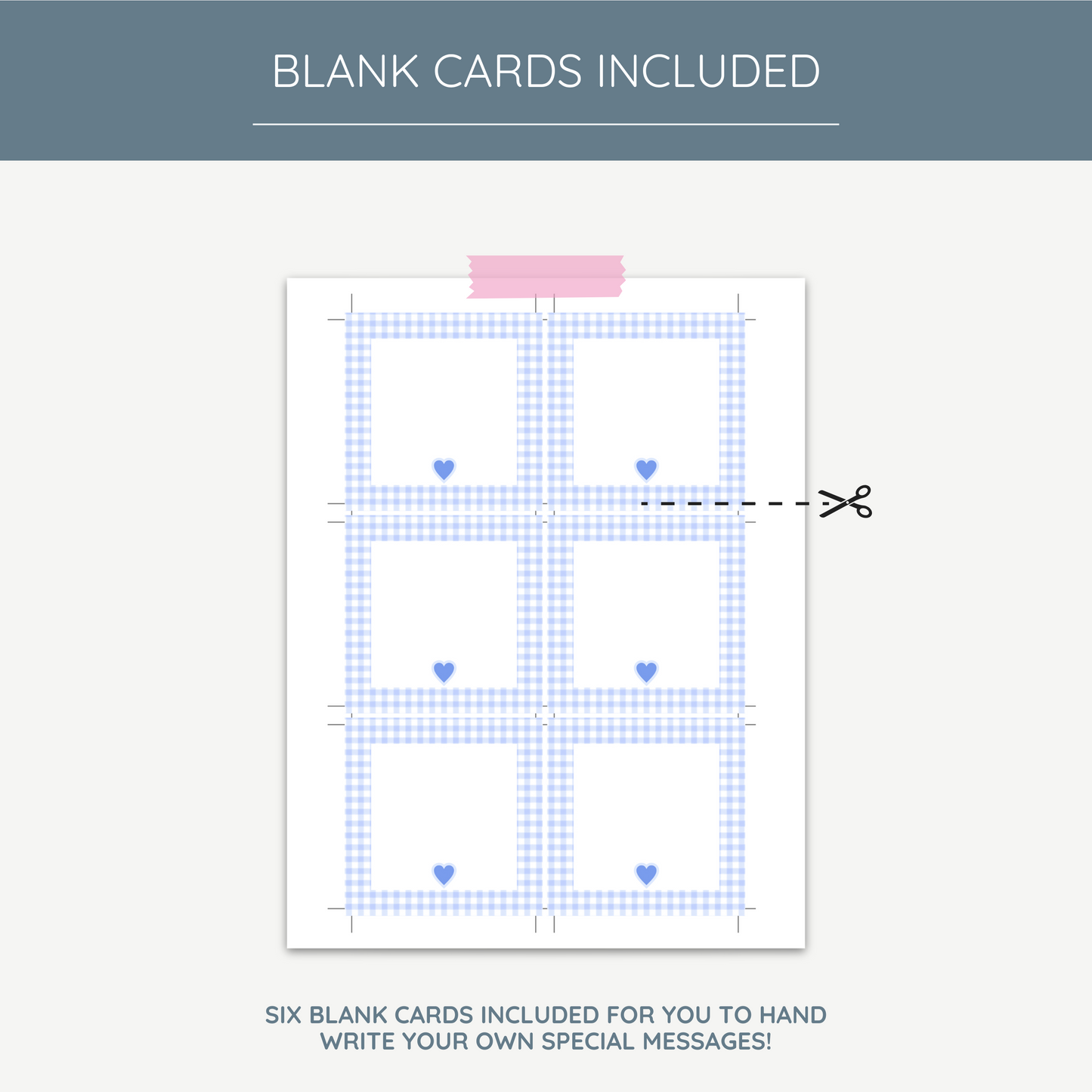 Printable Lunch Box Notes for Kids – Blue Gingham
