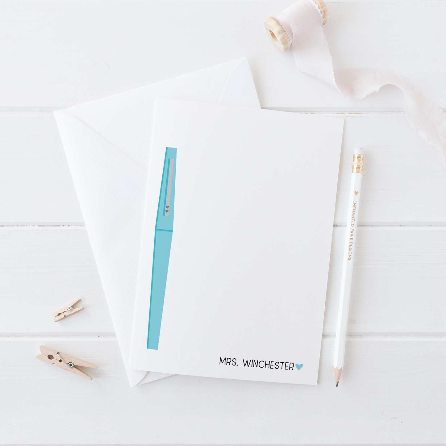 Personalized Notepad with Flair Pen – Custom Stationery Gift