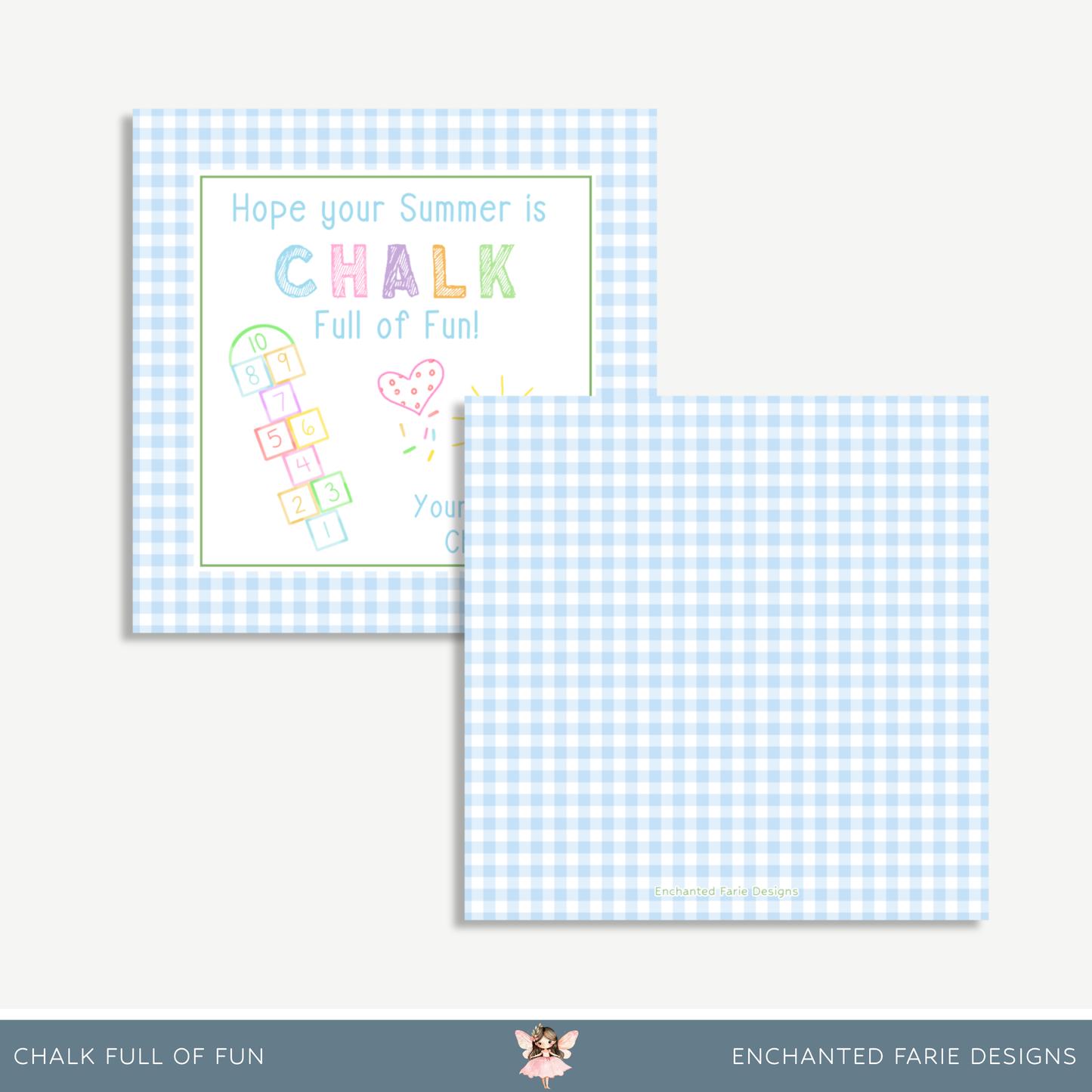 Chalk Full of Fun” Summer Gift Tag – 3x3" Printable Favor Tag
