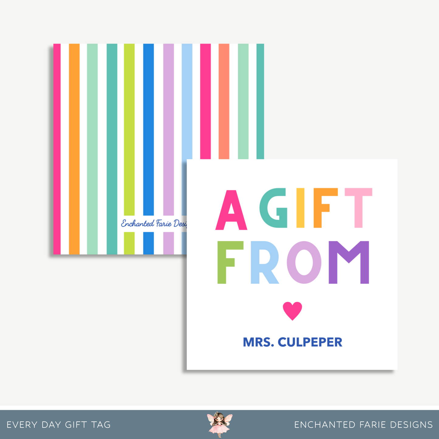 A Gift From Rainbow Teacher Favor Tag – 3x3"