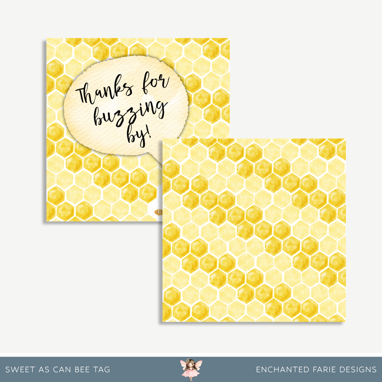 Sweet As Can Bee Thank You Gift Tag 3x3"