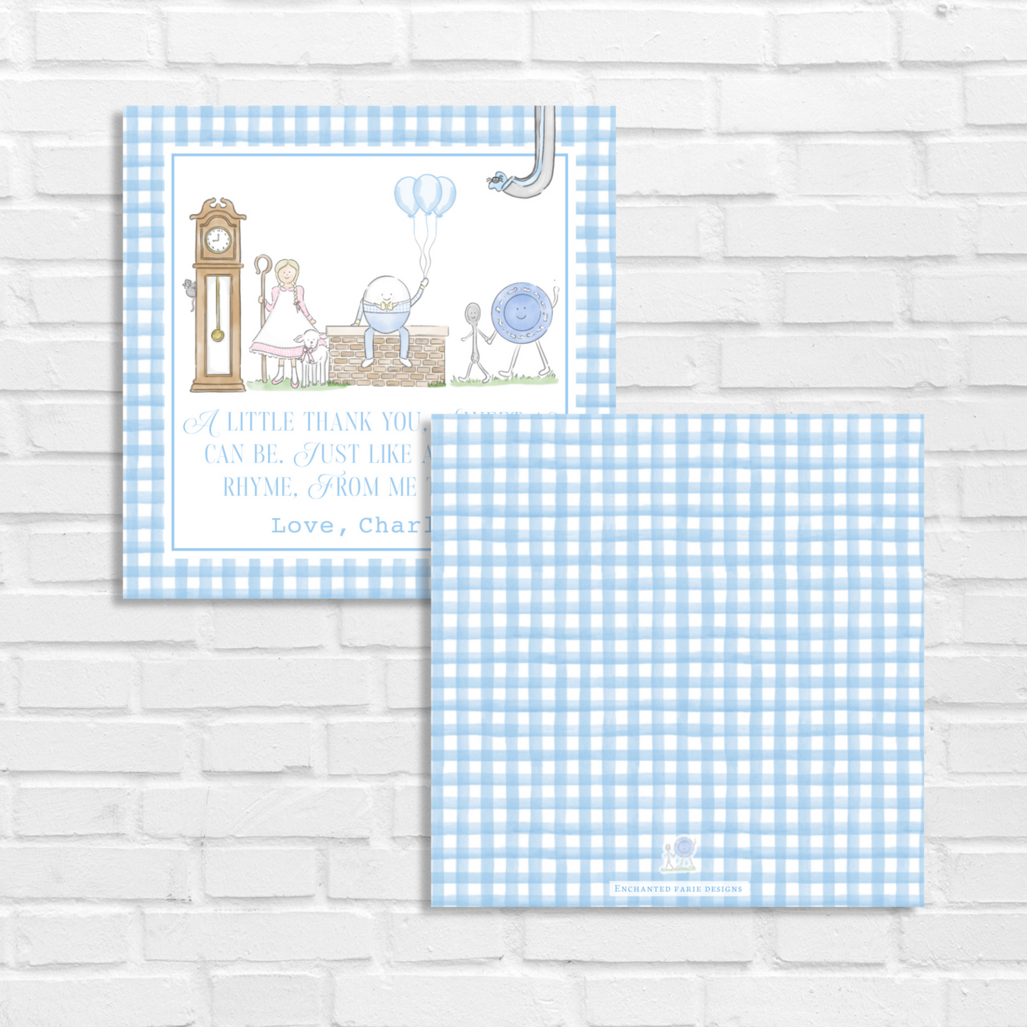 Nursery Rhyme Diddle Diddle Thank You Tag