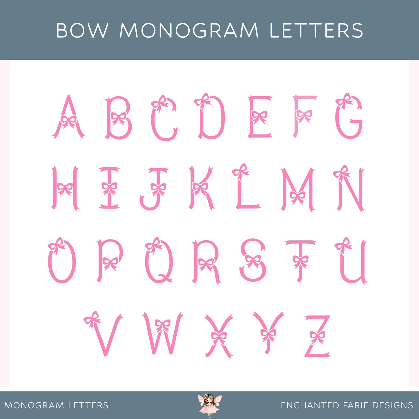 Personalized School Name Labels - Water Resistant - Set of 60 - Bow Monogram