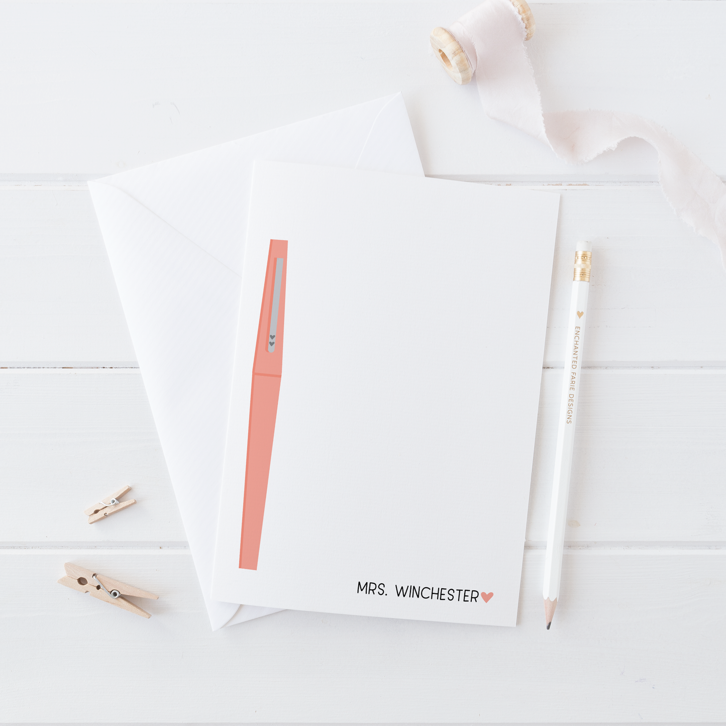 Personalized Notepad with Flair Pen – Custom Stationery Gift