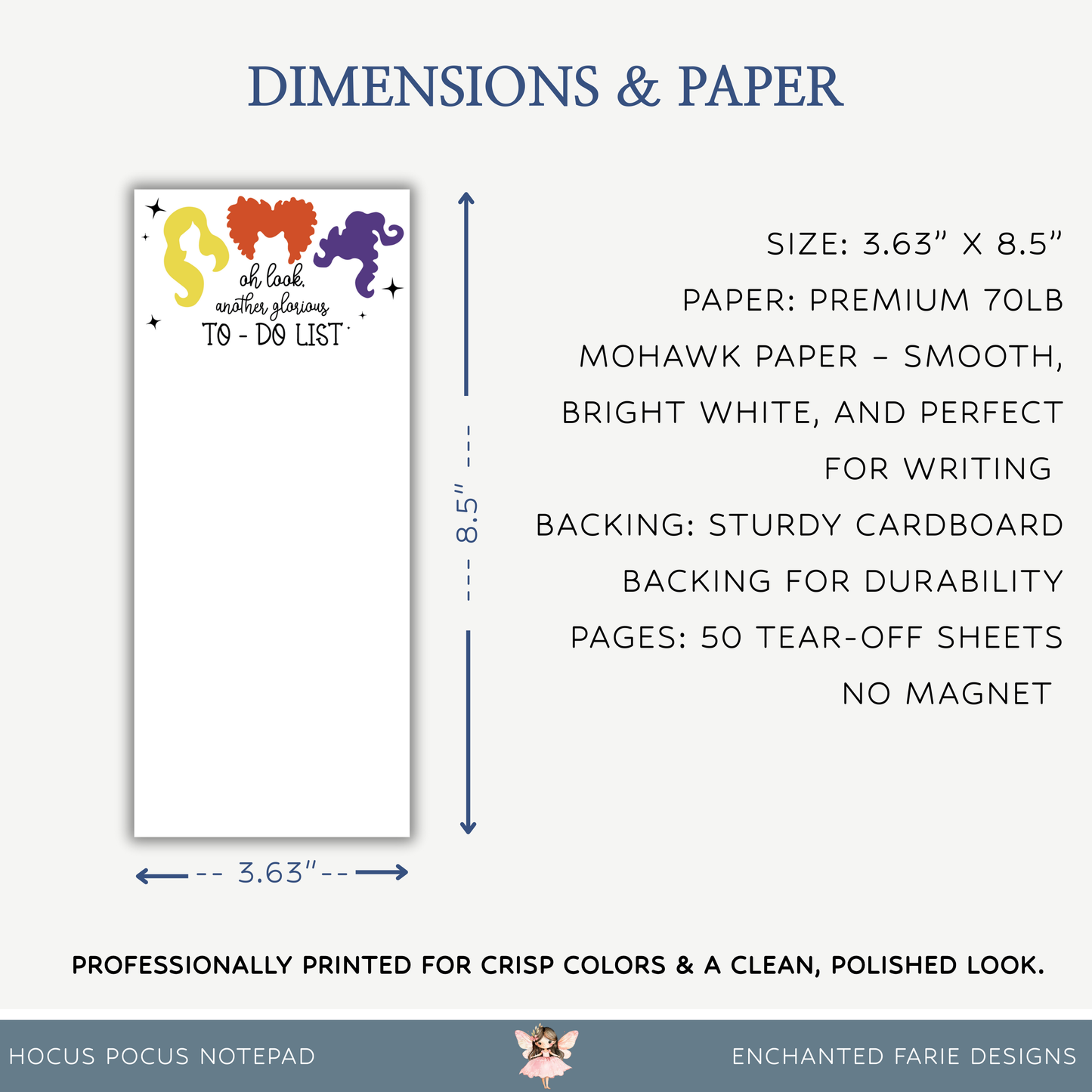 Hocus Pocus Sanderson Sisters To-Do List Notepads – Cute Halloween Stationery Set
