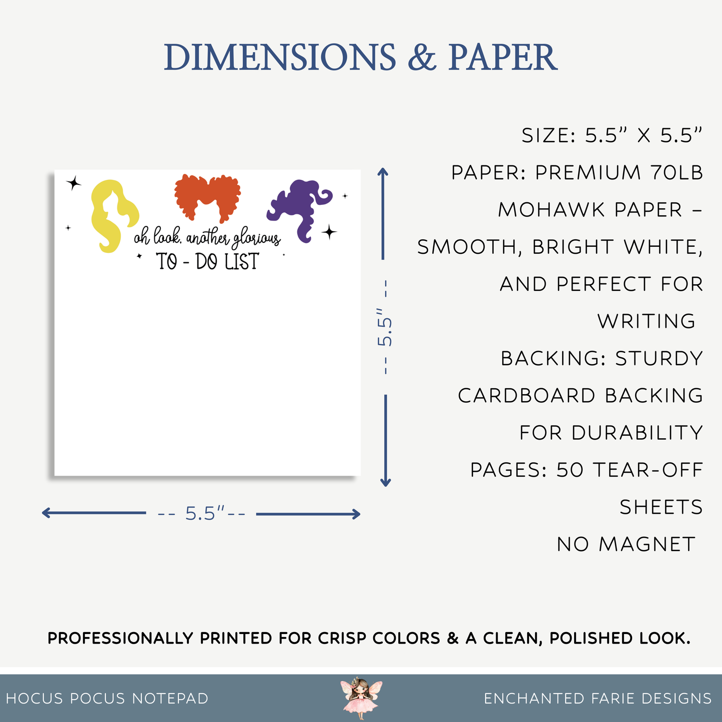 Hocus Pocus Sanderson Sisters To-Do List Notepads – Cute Halloween Stationery Set