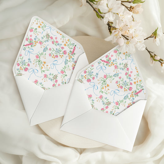 Elegant Spring Garden Envelope Liners