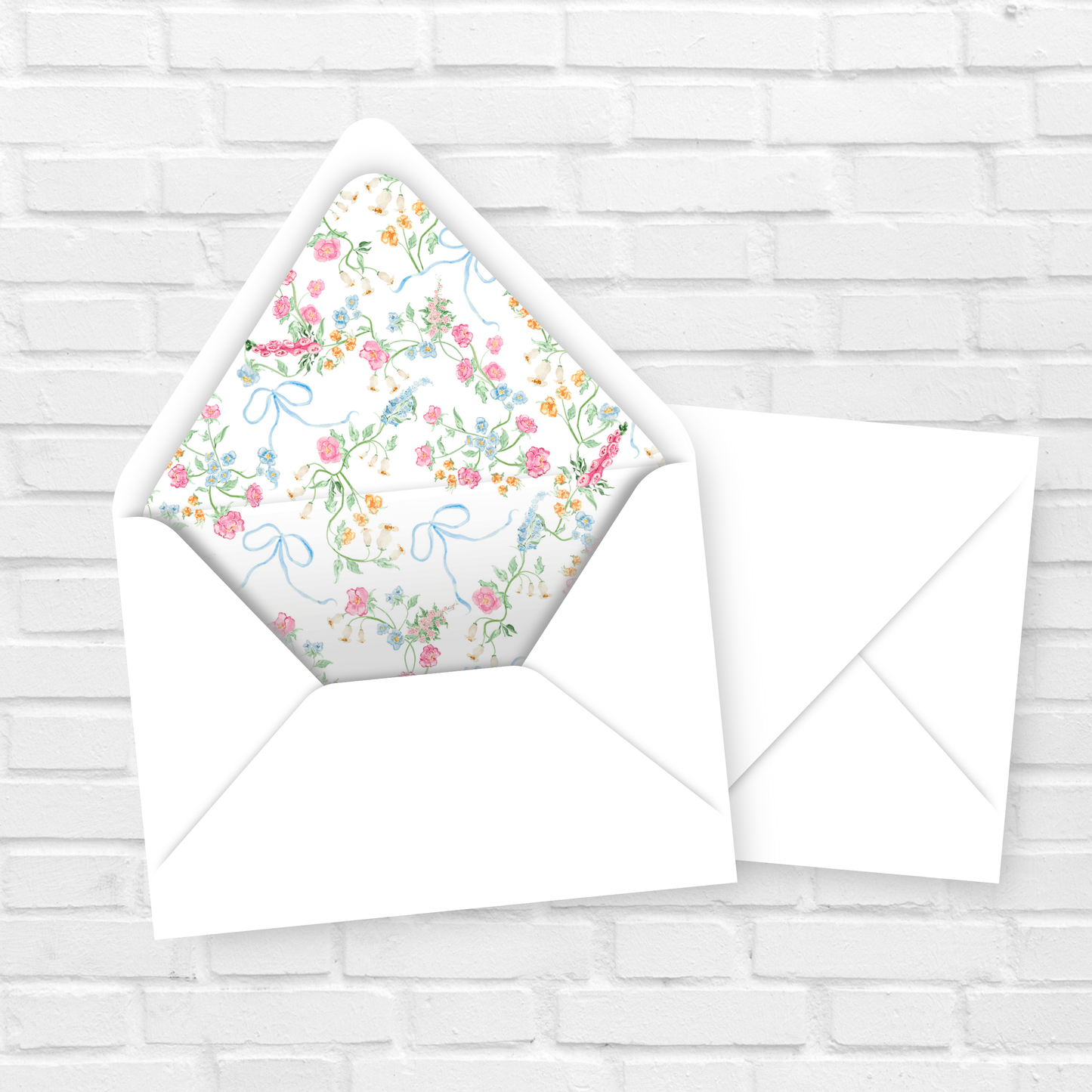 Elegant Spring Garden Envelope Liners