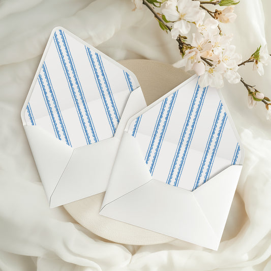 Blue Ribbon Stripe Something Blue Envelope Liners