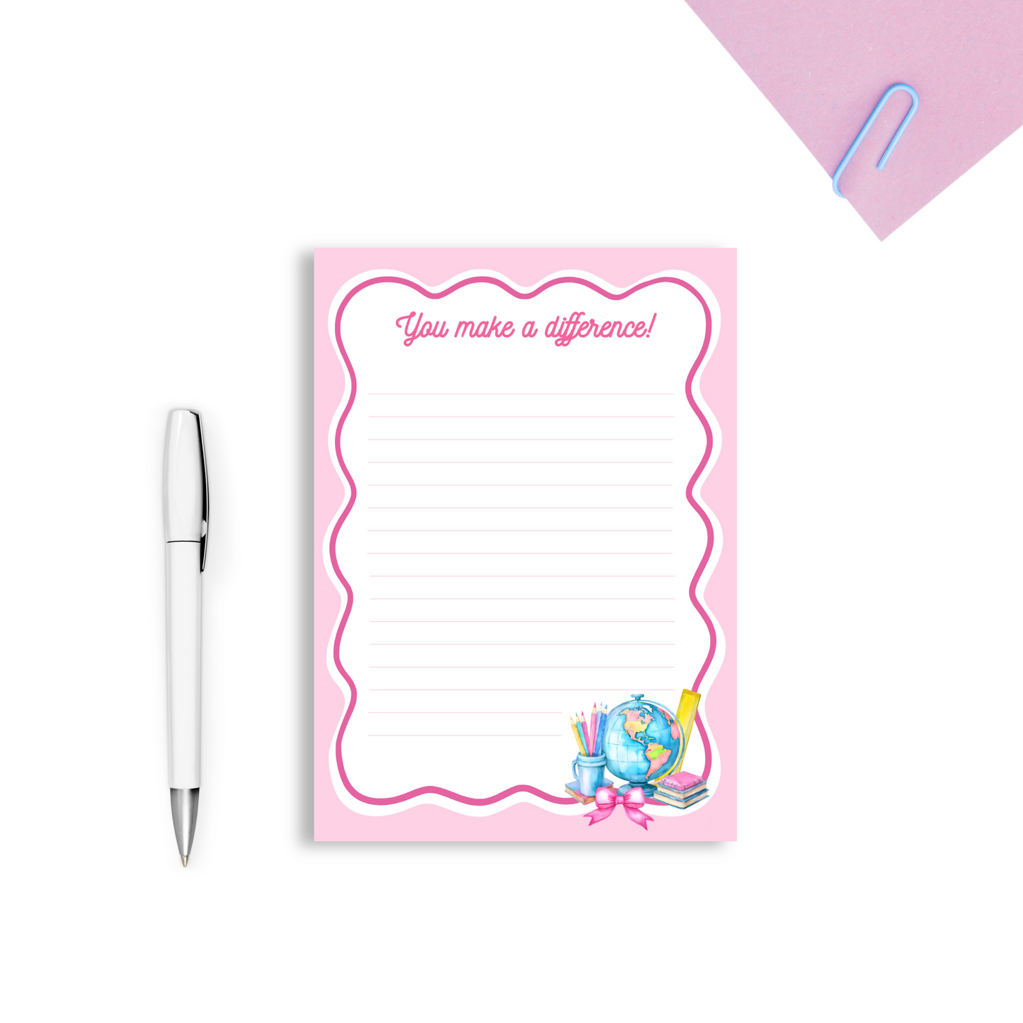 Pink Teacher Notepad 5x7