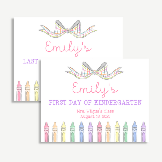Rainbow Crayon First & Last Day of School Sign – Editable Back-to-School Printable