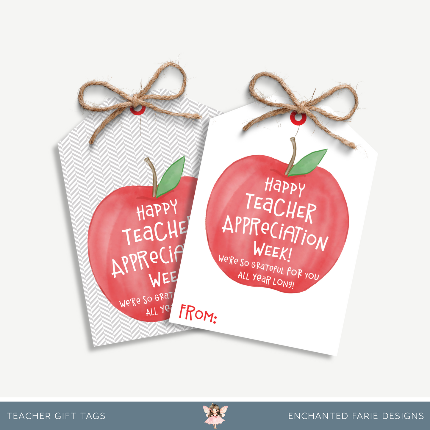 Teacher Appreciation Gift Tags Printable | Apple Design