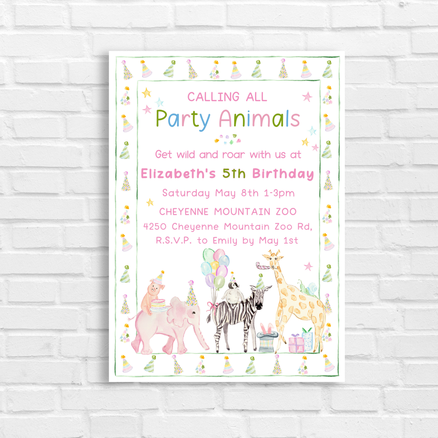 Party Animals Birthday Invitation