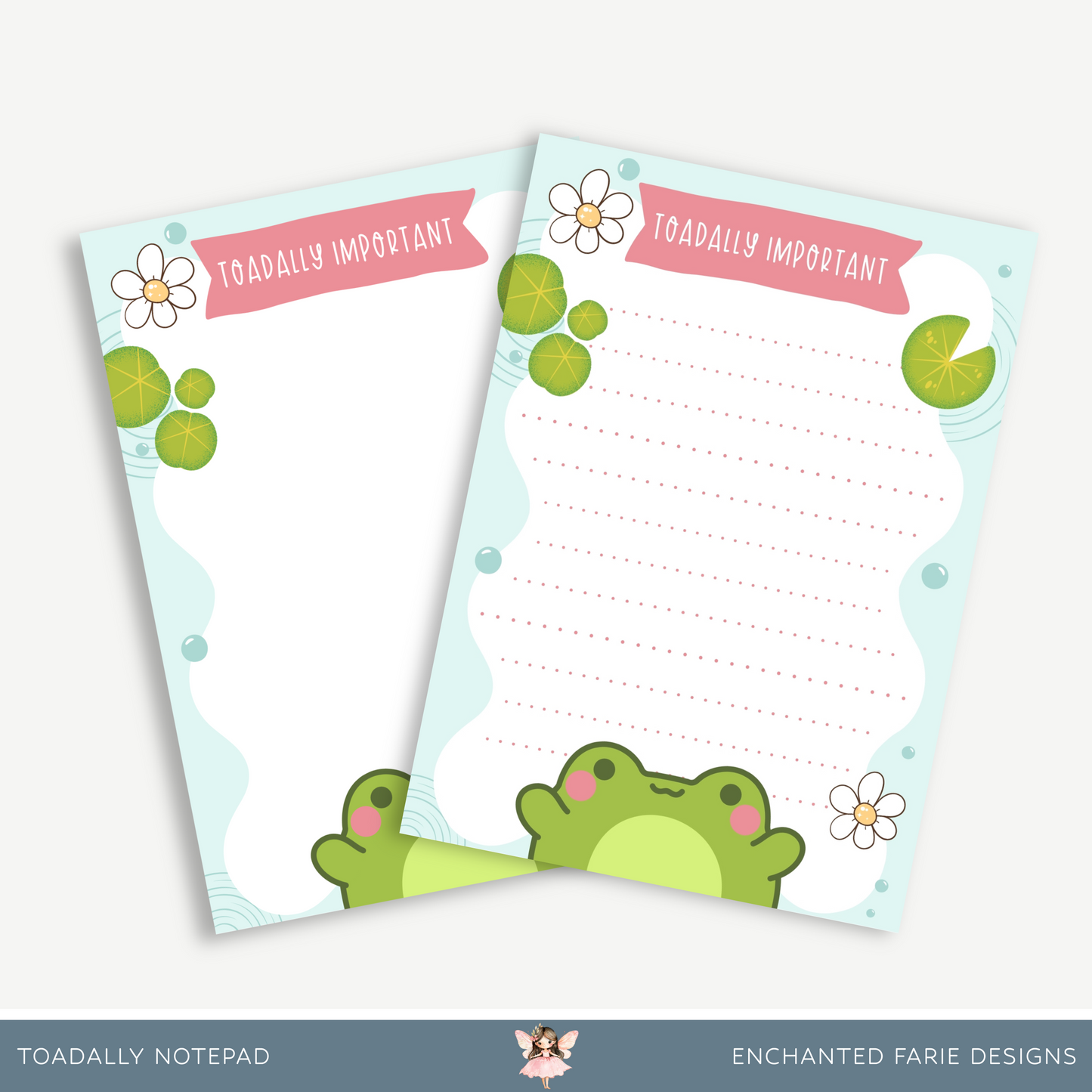 Toadally Important Frog Notepad | Cute Lined Stationery
