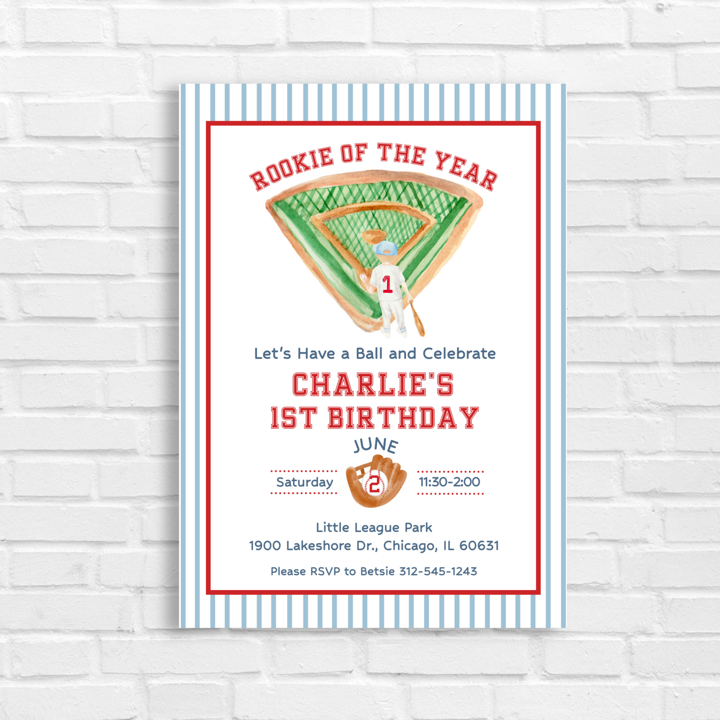 Baseball Birthday Invitation