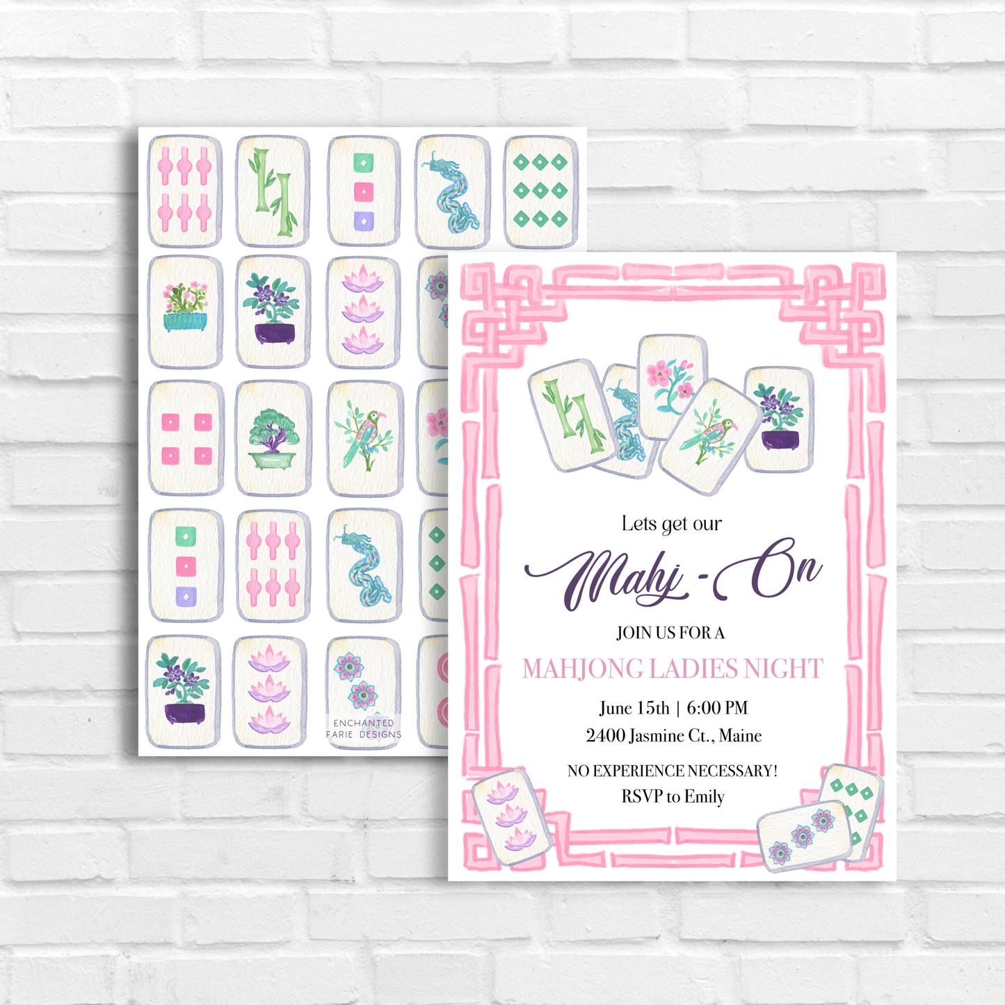 Mahjong Ladies Night Invitation