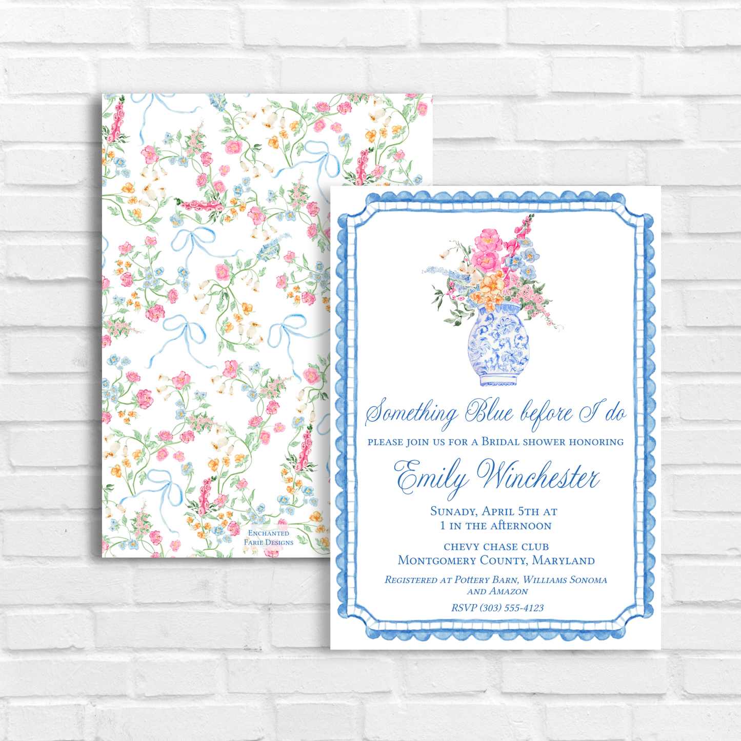 Something Blue Before I Do Bridal Shower Invite