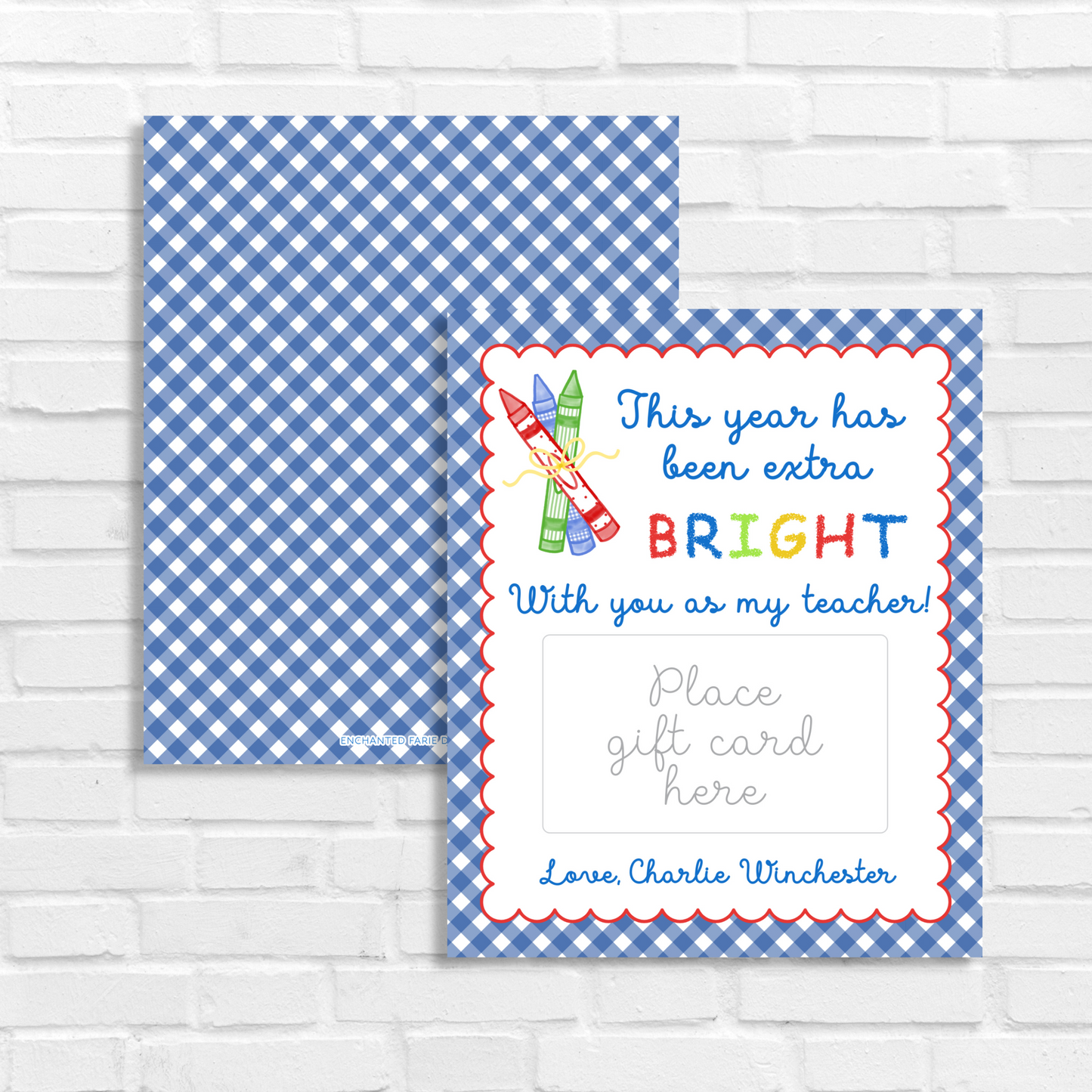 Crayon Teacher Appreciation Gift Card Holder