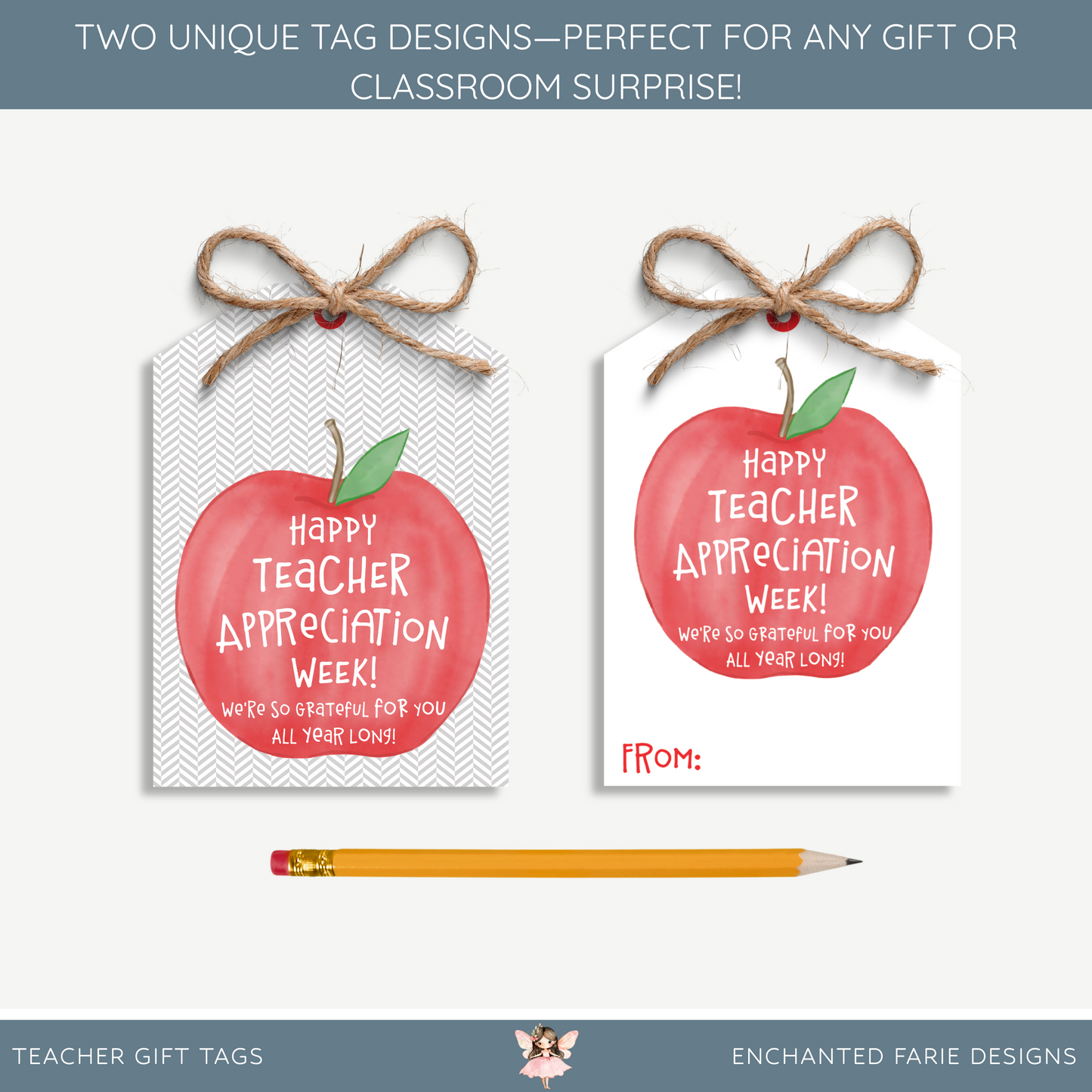 Teacher Appreciation Gift Tags Printable | Apple Design