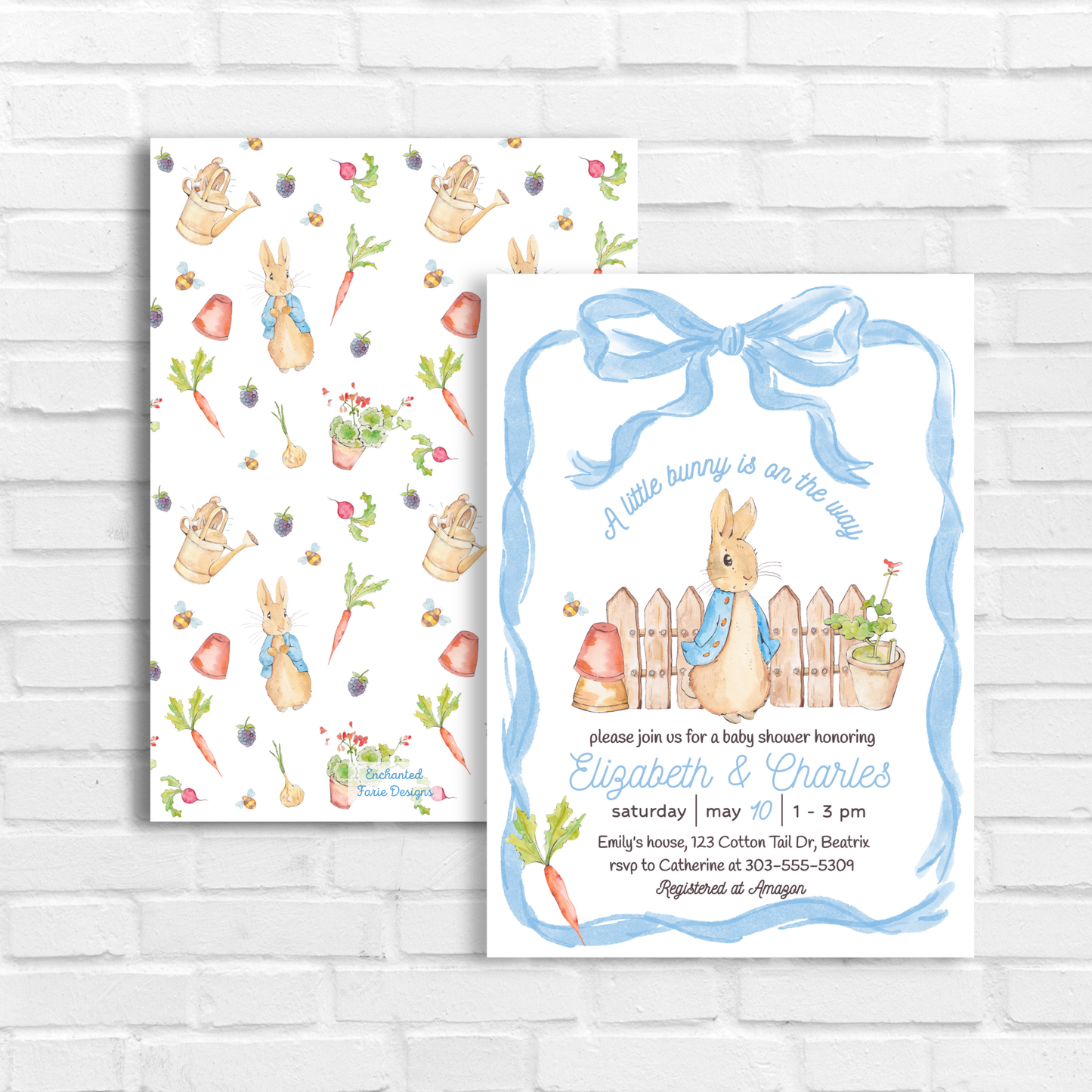 Peter Rabbit Baby Shower Invitation