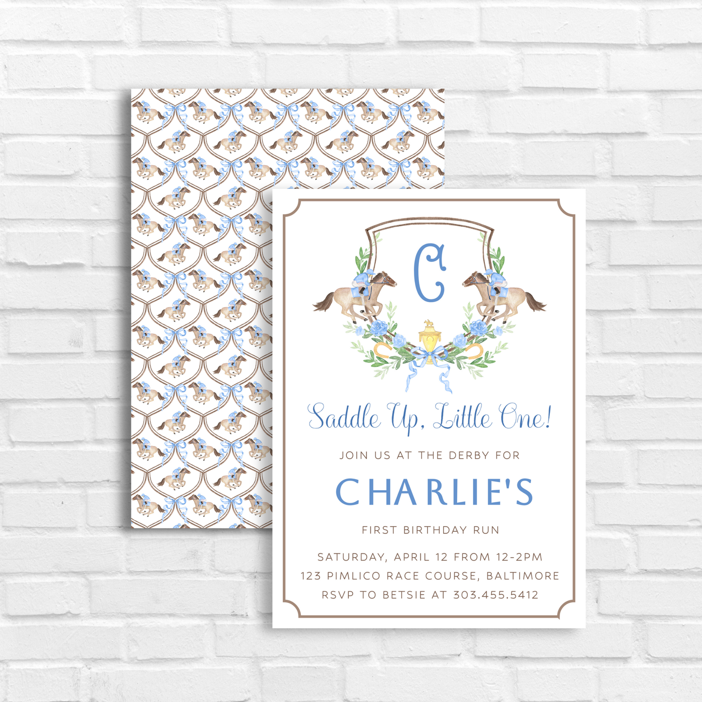 Kentucky Derby Boy Birthday Invitation