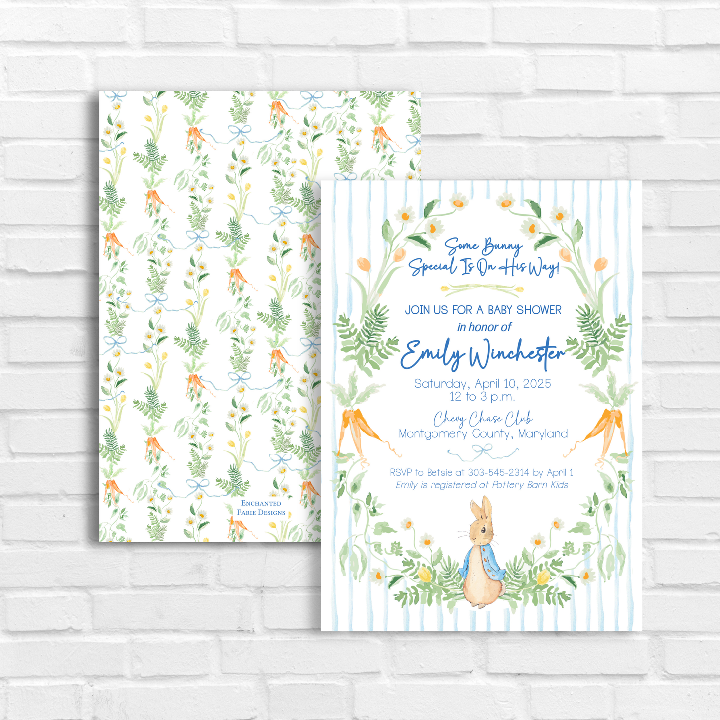 Front_Back baby shower invitation