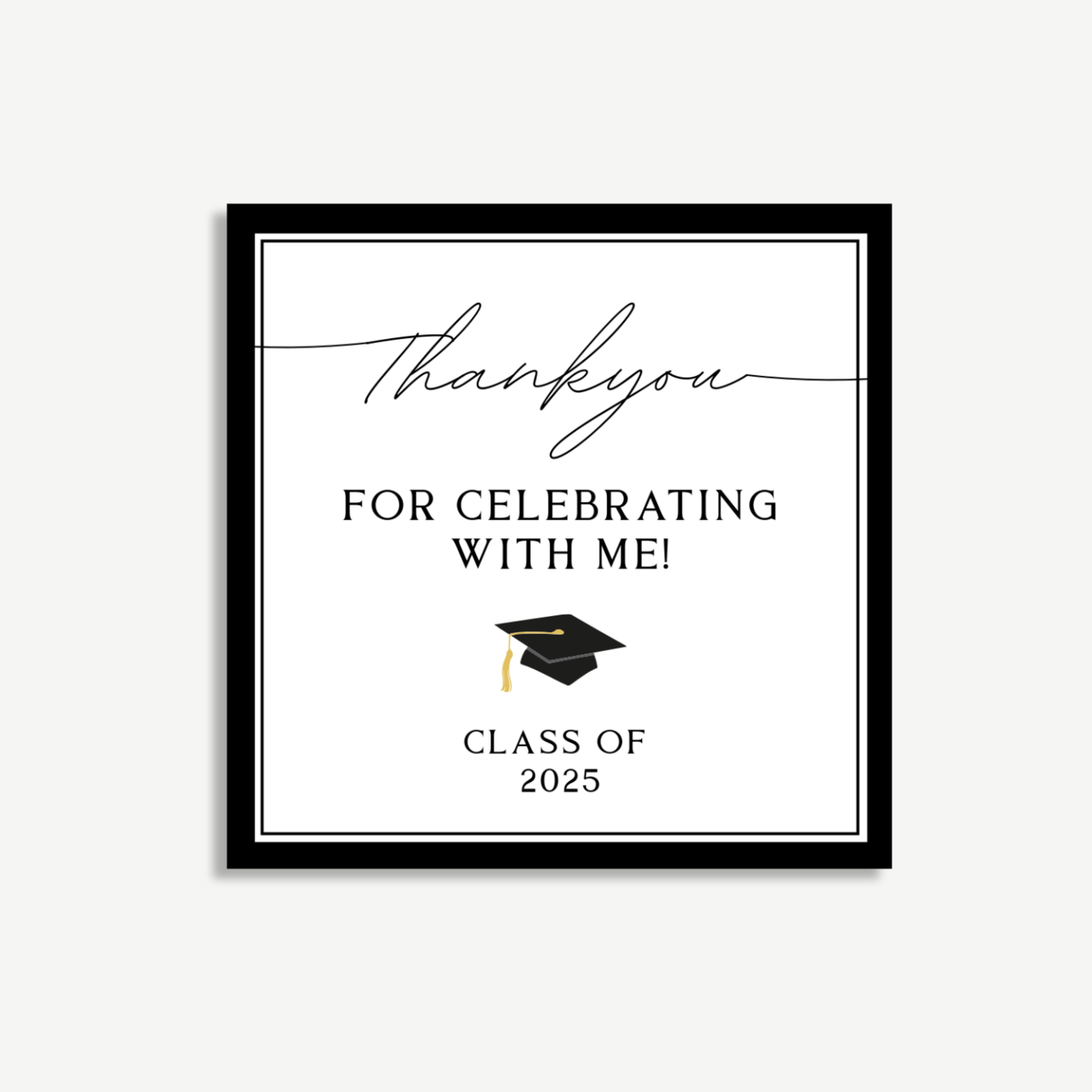 Classic Graduation Thank You Favor Tag – 3x3"