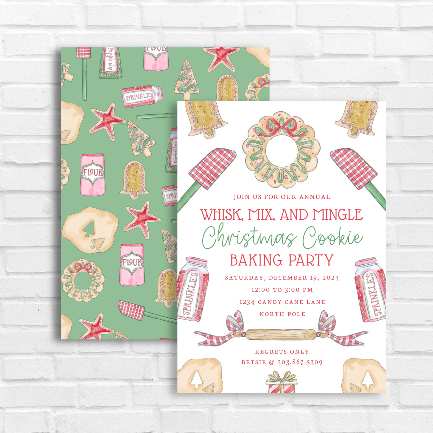 Christmas Cookie Baking Party Invitation