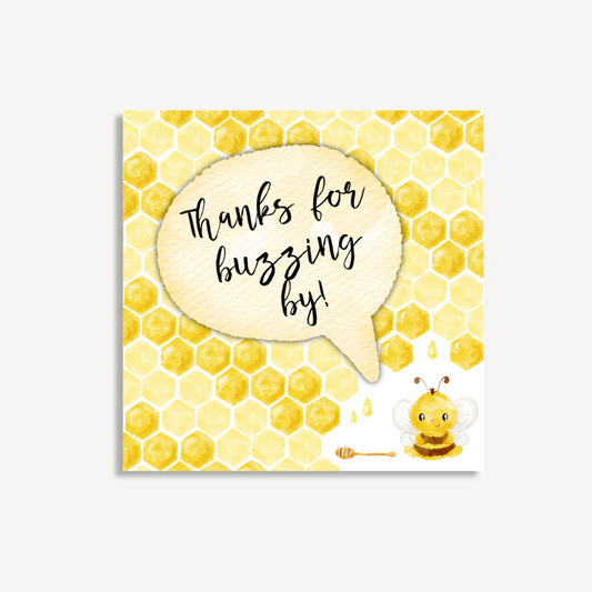 Sweet As Can Bee Thank You Gift Tag 3x3"
