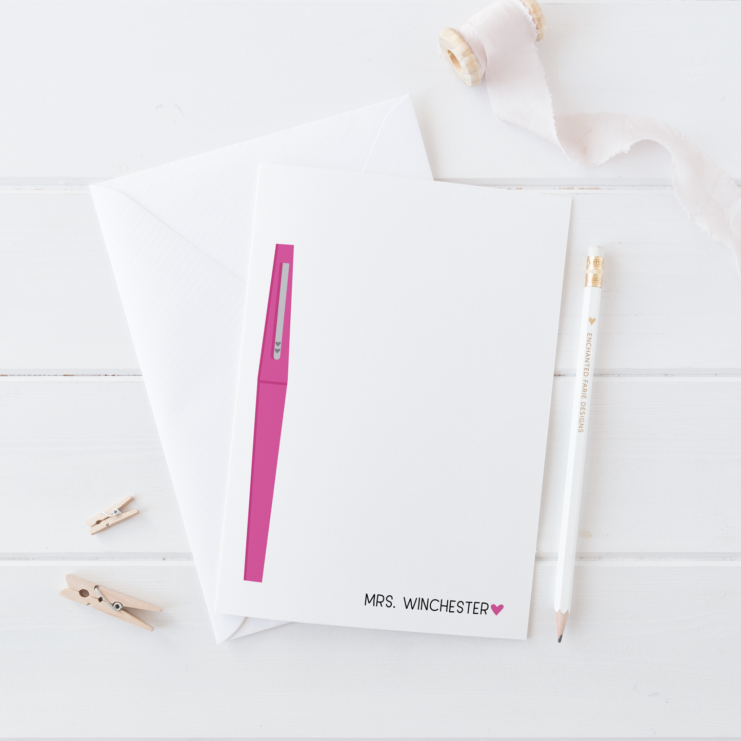 Personalized Notepad with Flair Pen – Custom Stationery Gift