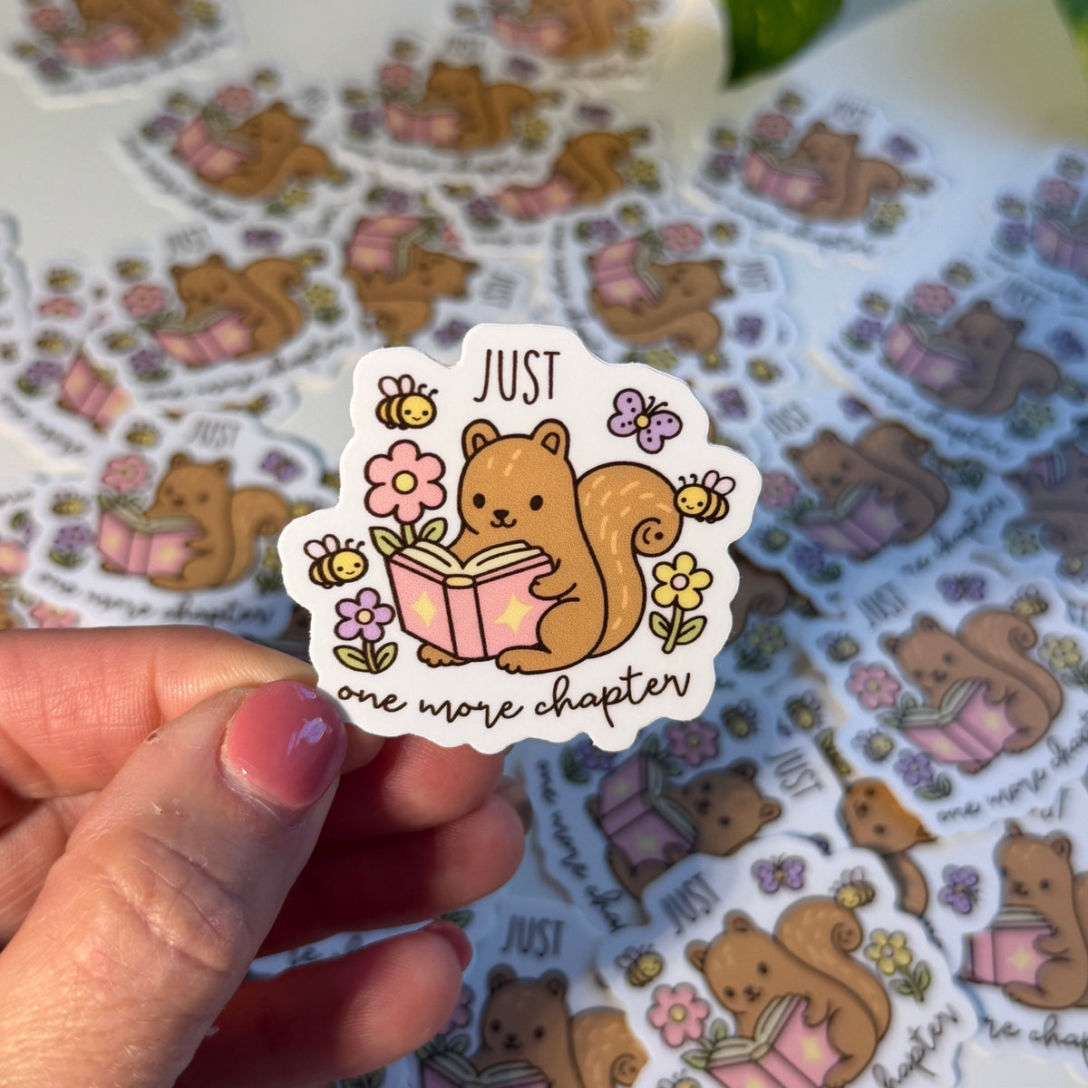 Just One More Chapter - Squirrel Book Sticker Vinyl