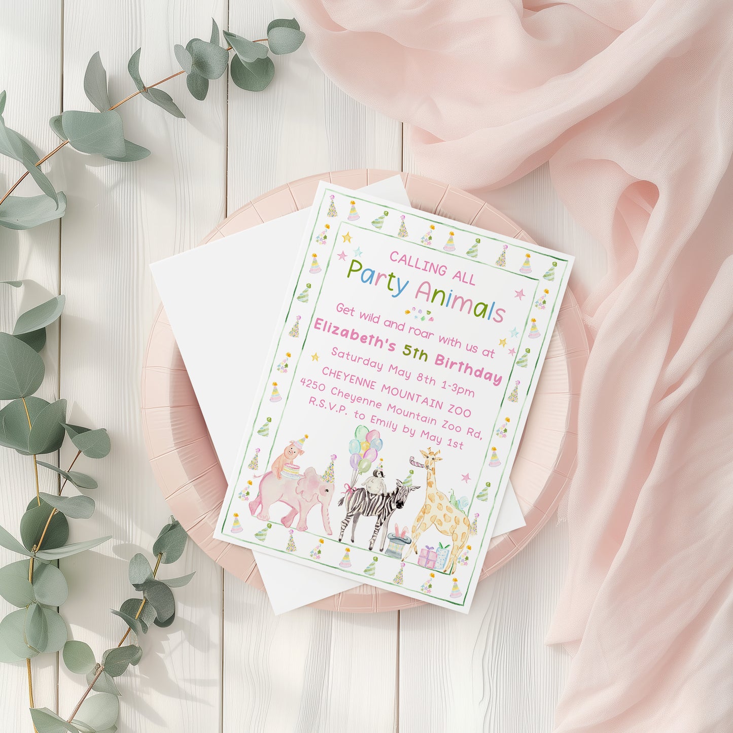 Party Animals Birthday Invitation