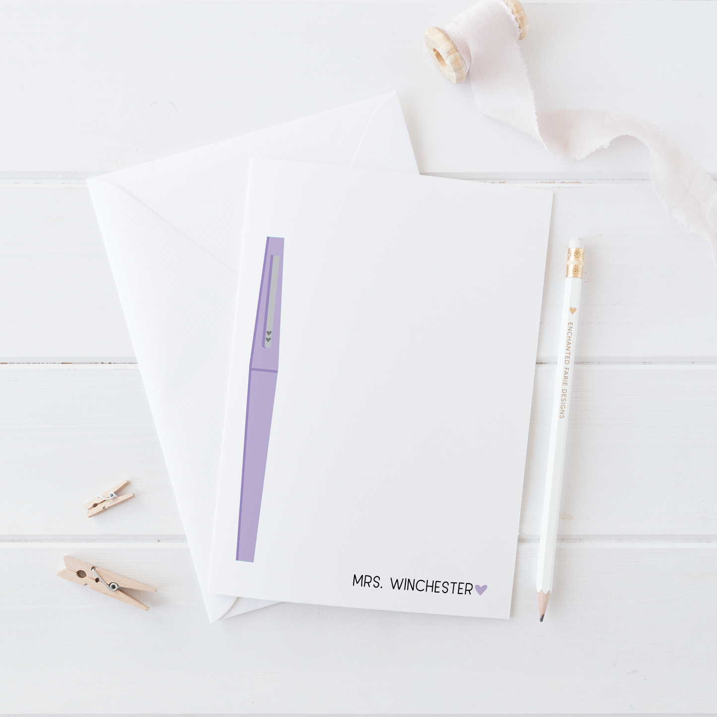 Personalized Notepad with Flair Pen – Custom Stationery Gift