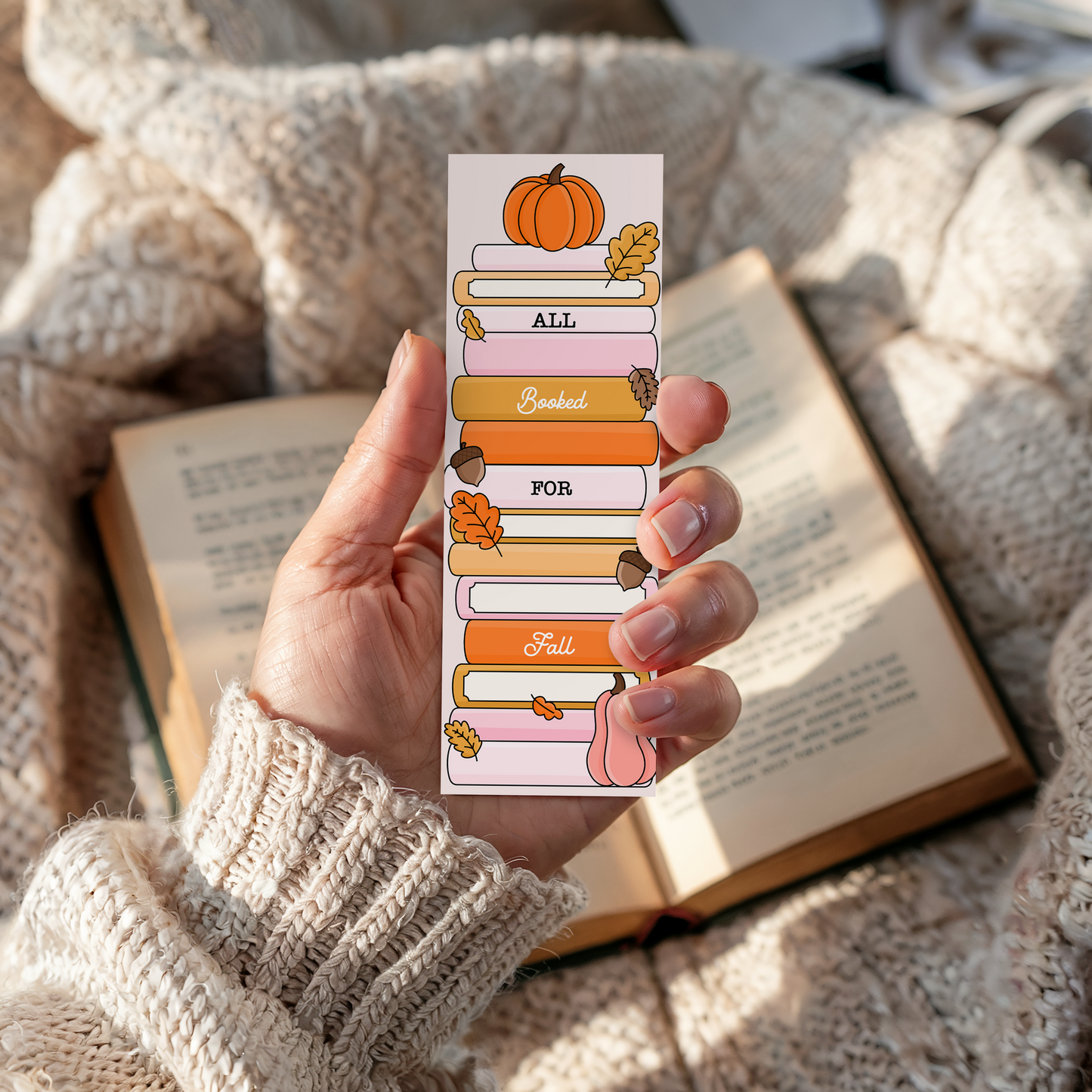 All Booked for Fall Bookmark – 2x6” Cozy Autumn Reading Gift for Book Lovers