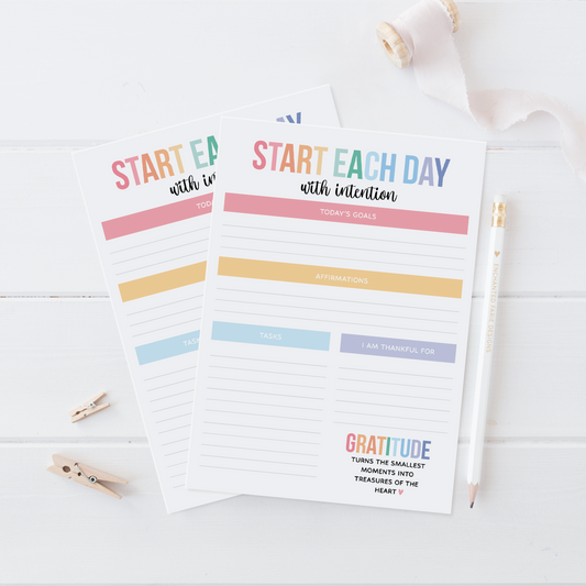 ✨ Start Each Day With Intention Notepad | Gratitude, Goals & Affirmations ✨