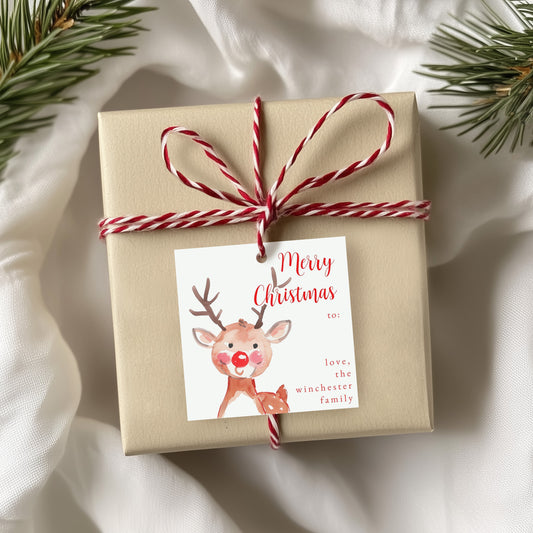 Printable Reindeer Design Tag