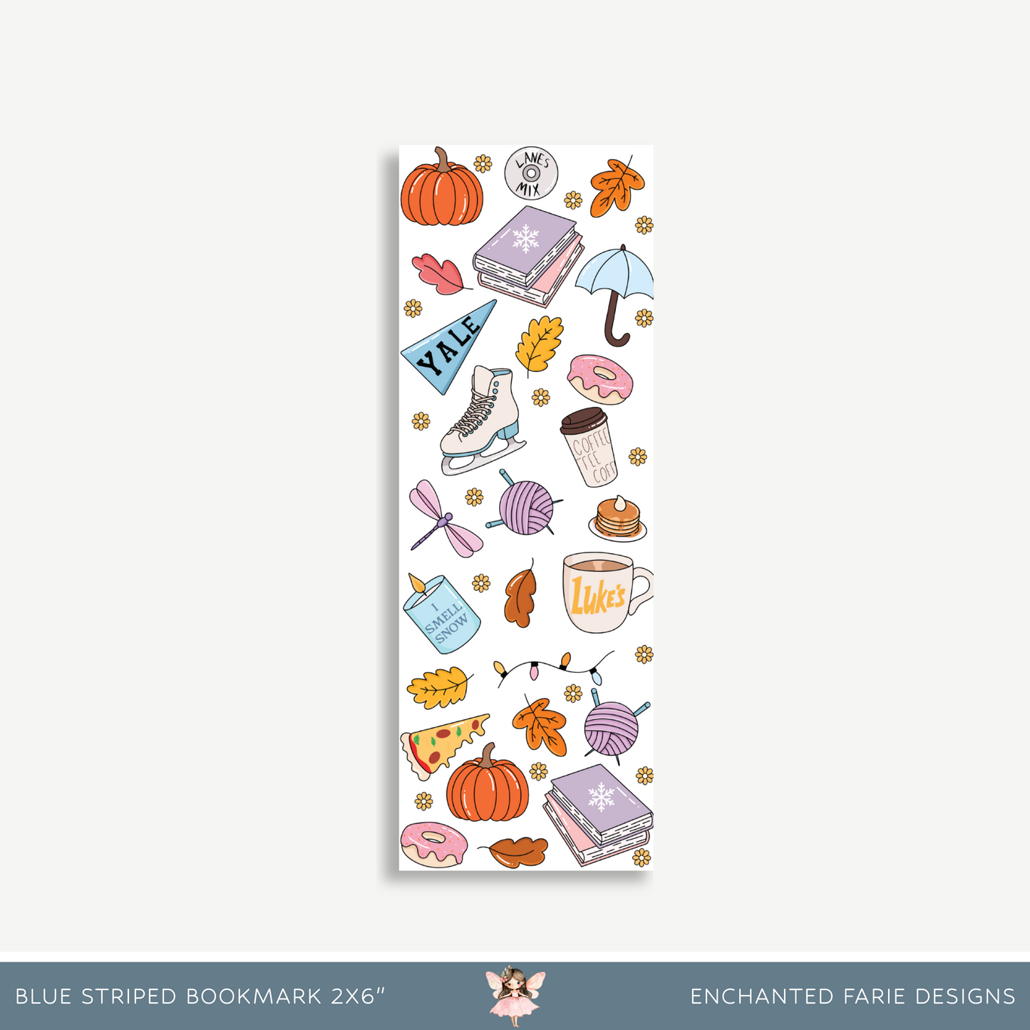 Cozy Fall Gilmore Girls White Bookmark – Bookish Stationery Gift for Readers