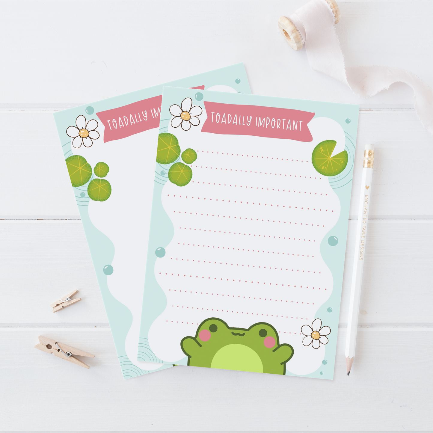 Toadally Important Frog Notepad | Cute Lined Stationery
