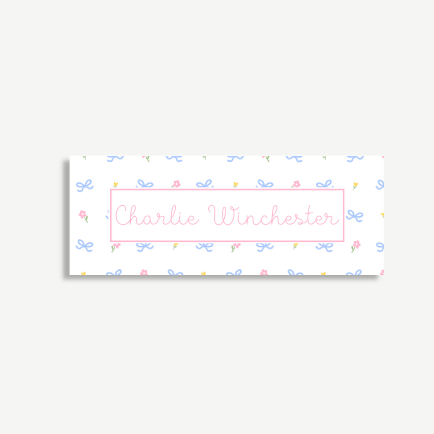 Personalized School Name Labels - Water Resistant - Set of 60 - Ditsy Floral - Pink