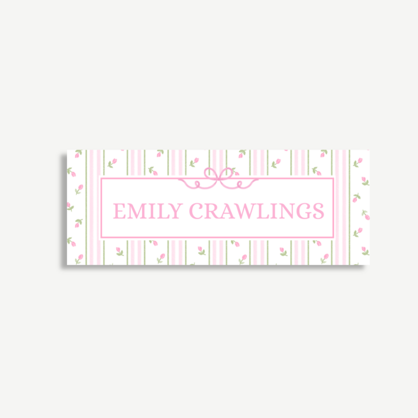 Personalized School Name Labels - Water Resistant - Set of 60 - Pink Tea Floral