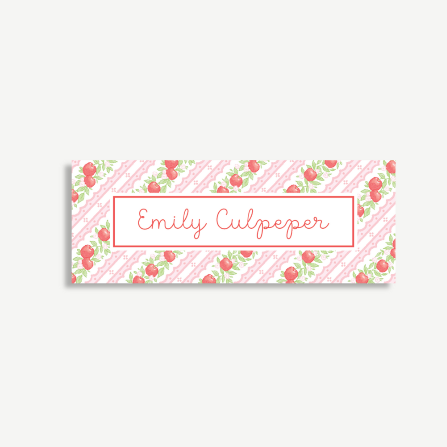 Personalized School Name Labels - Water Resistant - Set of 60 - Red Apples