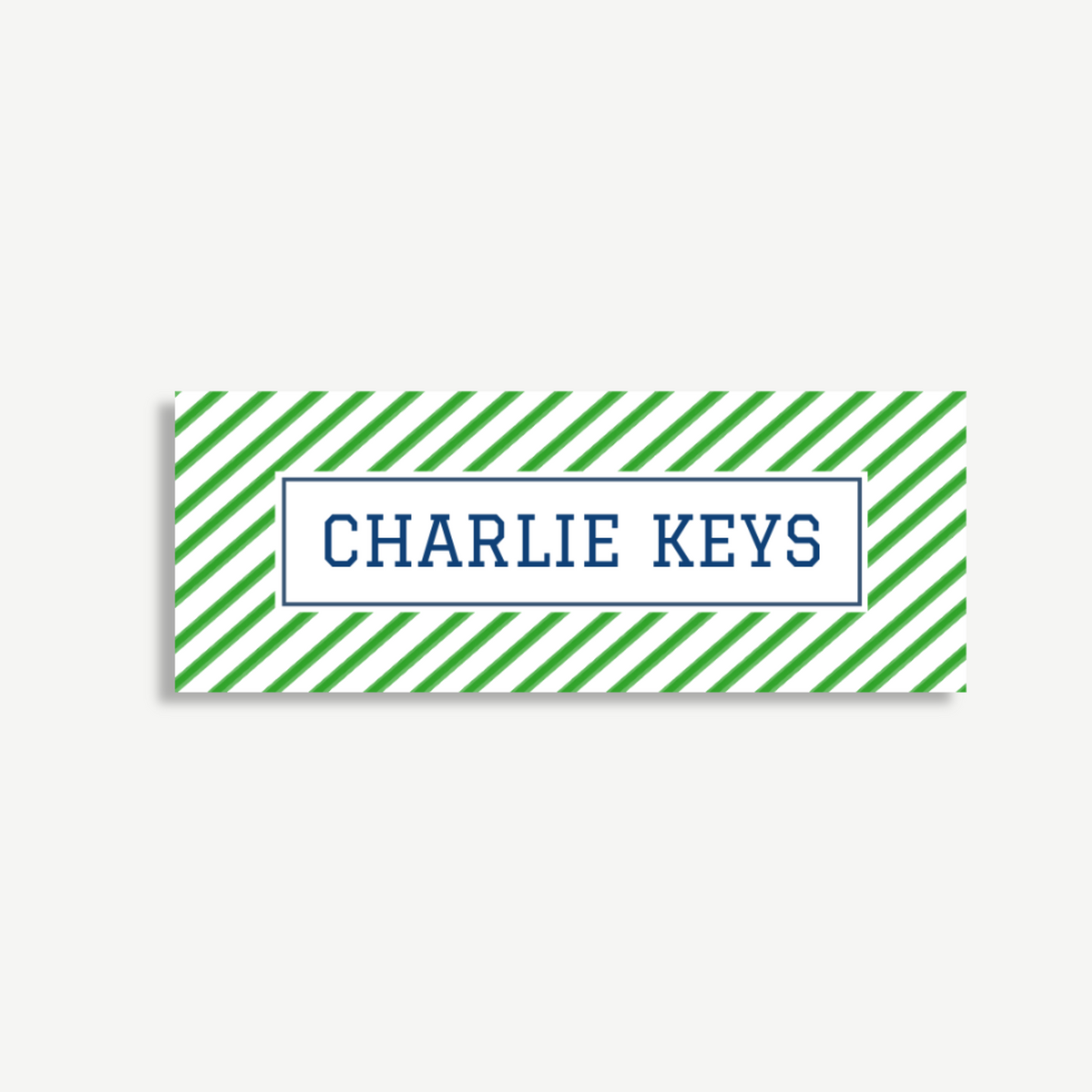 Personalized School Name Labels - Water Resistant - Set of 60 - Green Stripes