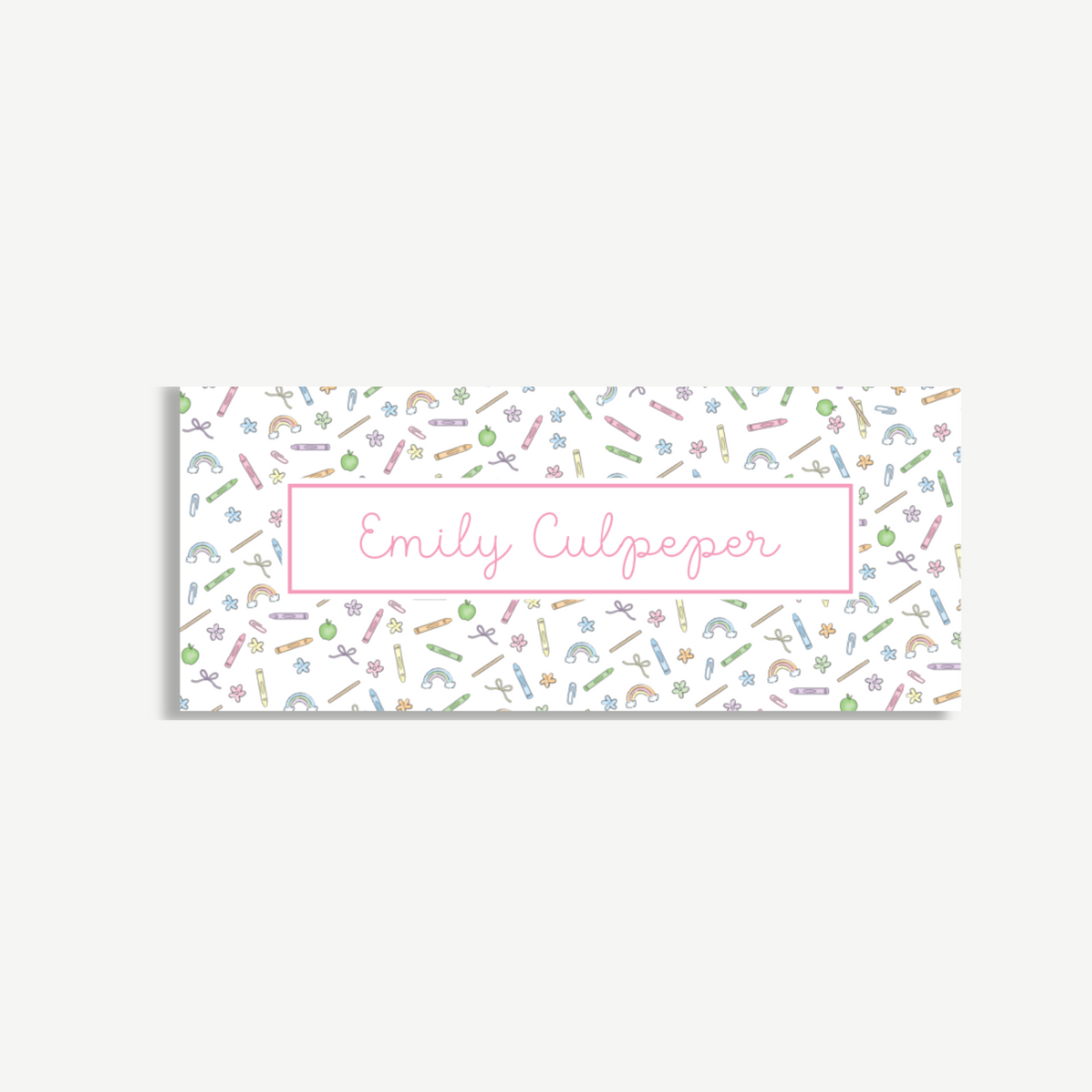 Personalized School Name Labels - Water Resistant - Set of 60 - Pink School Supplies