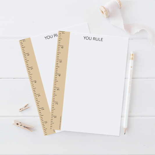You Rule Ruler Notepad – 5x7 Functional Ruler Teacher Gift & Desk Stationery