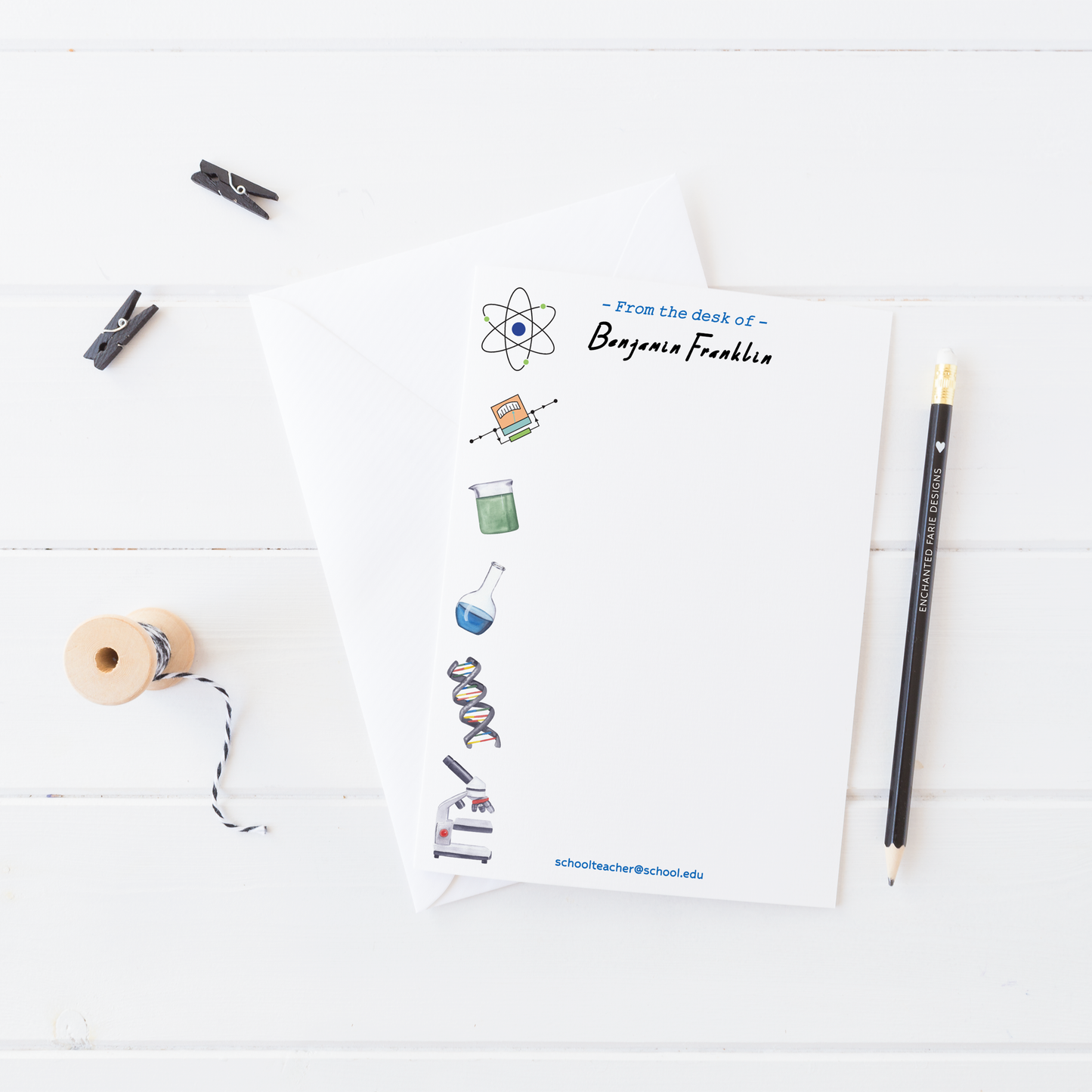 Personalized Science Teacher Notepad – STEM School Stationery