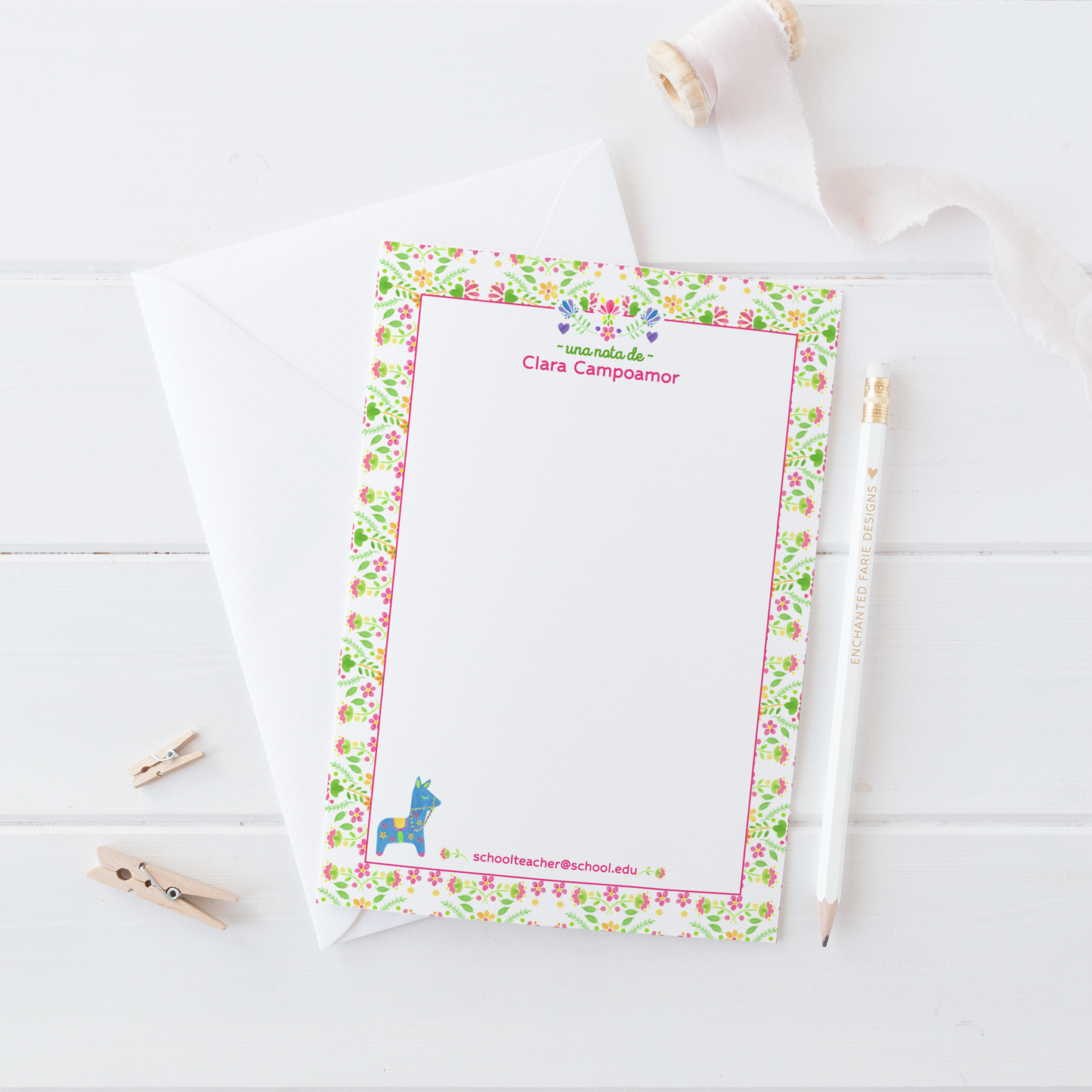Personalized Spanish Teacher Notepad – Stationery