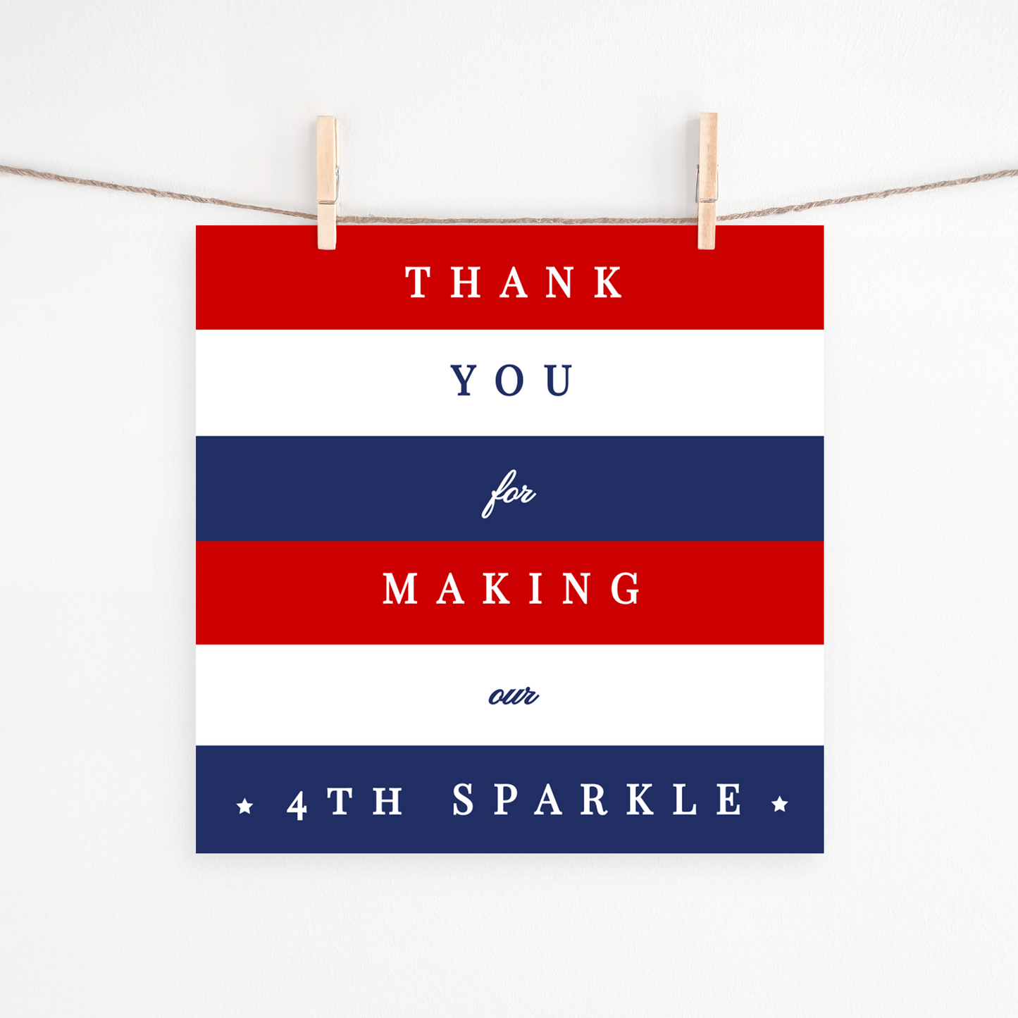 4th of July Favor Tag – “Thanks for Making Our 4th Sparkle!”