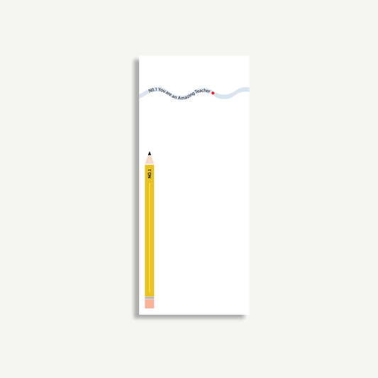 No. 1 Teacher Pencil Notepad – Cute Teacher Appreciation Gift